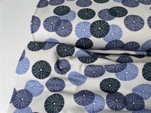 Bomuldsjersey - med fint blåligt mønster